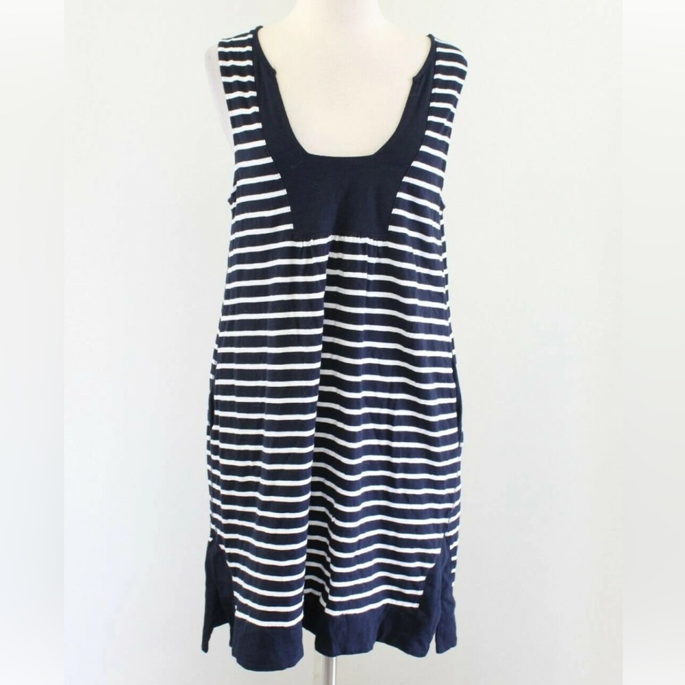 J CREW blue striped sleeveless dress size S